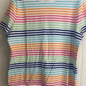 Talbots Womens Multi Stripe T-Shirt, sz XL, Pre-Owned